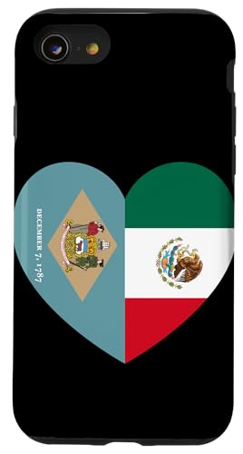 Delaware and Mexico Flags: Heart Shaped Unity Hülle für iPhone SE (2020) / 7 / 8 von Mexico Love Pride Merch