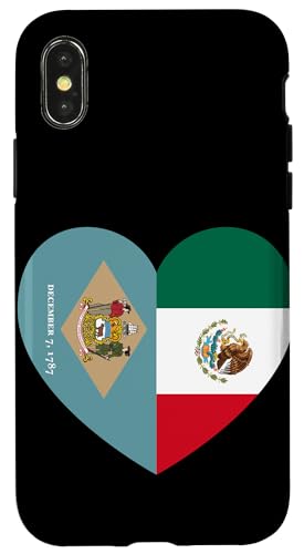 Delaware and Mexico Flags: Heart Shaped Unity Hülle für iPhone X/XS von Mexico Love Pride Merch