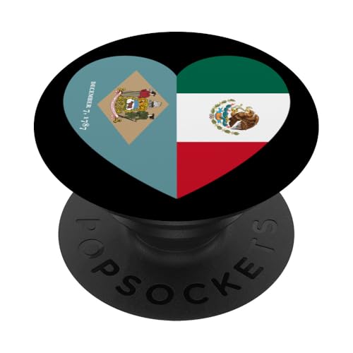 Delaware and Mexico Flags: Heart Shaped Unity PopSockets Klebender PopGrip von Mexico Love Pride Merch