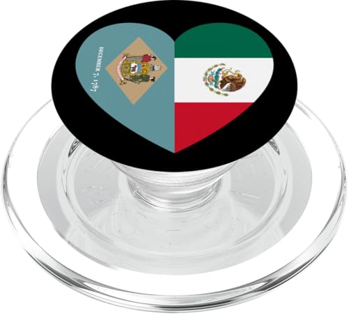 Delaware and Mexico Flags: Heart Shaped Unity PopSockets PopGrip für MagSafe Delaware and Mexico Flags: Heart Shaped Unity PopSockets PopGrip für MagSafe von Mexico Love Pride Merch