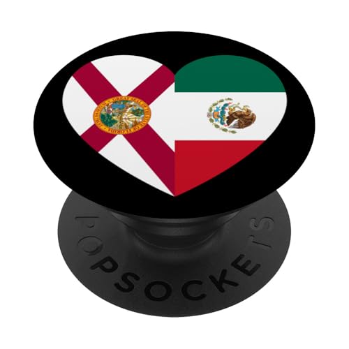 Florida and Mexico Flags: Heart Shaped Unity PopSockets Klebender PopGrip Florida and Mexico Flags: Heart Shaped Unity PopSockets Klebender PopGrip von Mexico Love Pride Merch
