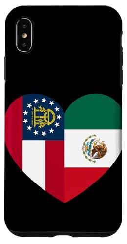 Georgia and Mexico Flags: Heart Shaped Unity Hülle für iPhone XS Max von Mexico Love Pride Merch