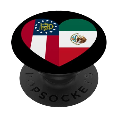 Georgia and Mexico Flags: Heart Shaped Unity PopSockets Klebender PopGrip Georgia and Mexico Flags: Heart Shaped Unity PopSockets Klebender PopGrip von Mexico Love Pride Merch