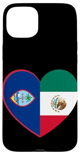Guam and Mexico Flags: Heart Shaped Unity Hülle für iPhone 15 Plus von Mexico Love Pride Merch