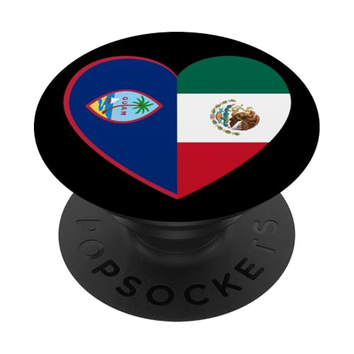 Guam and Mexico Flags: Heart Shaped Unity PopSockets Klebender PopGrip von Mexico Love Pride Merch