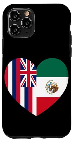 Hawaii and Mexico Flags: Heart Shaped Unity Hülle für iPhone 11 Pro von Mexico Love Pride Merch