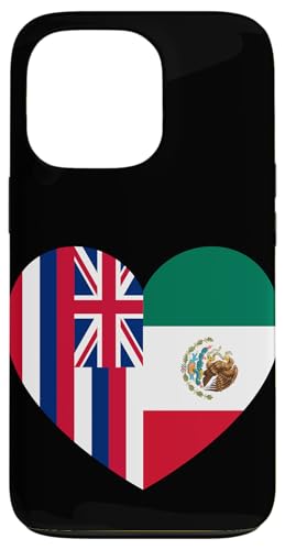 Hawaii and Mexico Flags: Heart Shaped Unity Hülle für iPhone 13 Pro von Mexico Love Pride Merch