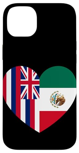Hawaii and Mexico Flags: Heart Shaped Unity Hülle für iPhone 14 Plus von Mexico Love Pride Merch