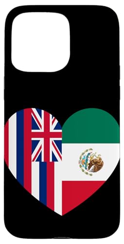 Hawaii and Mexico Flags: Heart Shaped Unity Hülle für iPhone 15 Pro Max von Mexico Love Pride Merch