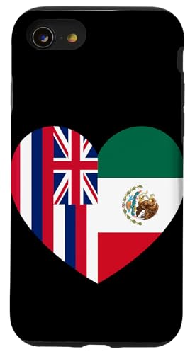 Hawaii and Mexico Flags: Heart Shaped Unity Hülle für iPhone SE (2020) / 7 / 8 von Mexico Love Pride Merch