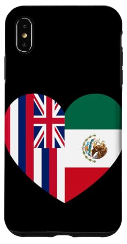 Hawaii and Mexico Flags: Heart Shaped Unity Hülle für iPhone XS Max von Mexico Love Pride Merch