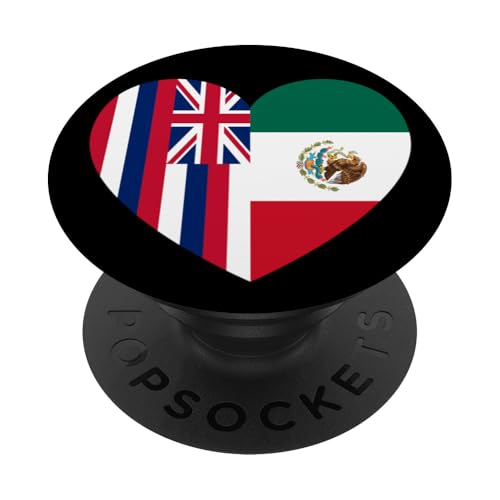 Hawaii and Mexico Flags: Heart Shaped Unity PopSockets Klebender PopGrip Hawaii and Mexico Flags: Heart Shaped Unity PopSockets Klebender PopGrip von Mexico Love Pride Merch