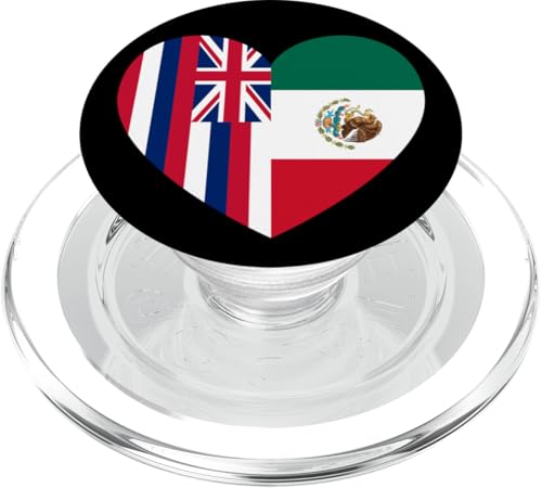 Hawaii and Mexico Flags: Heart Shaped Unity PopSockets PopGrip für MagSafe von Mexico Love Pride Merch