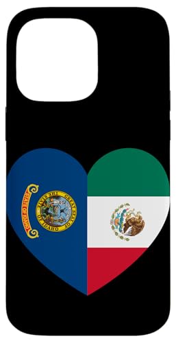 Idaho and Mexico Flags: Heart Shaped Unity Hülle für iPhone 14 Pro Max von Mexico Love Pride Merch