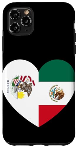 Illinois and Mexico Flags: Heart Shaped Unity Hülle für iPhone 11 Pro Max von Mexico Love Pride Merch