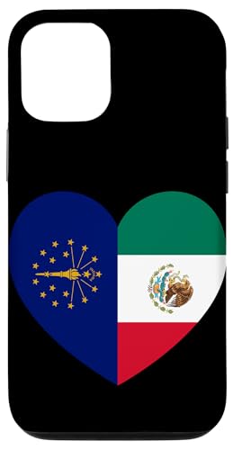 Indiana and Mexico Flags: Heart Shaped Unity Hülle für iPhone 12/12 Pro von Mexico Love Pride Merch