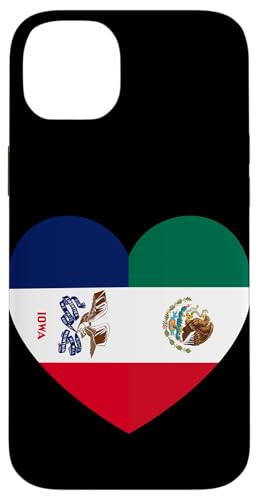 Iowa and Mexico Flags: Heart Shaped Unity Hülle für iPhone 14 Plus von Mexico Love Pride Merch
