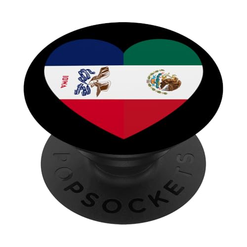 Iowa and Mexico Flags: Heart Shaped Unity PopSockets Klebender PopGrip von Mexico Love Pride Merch