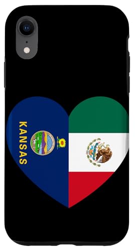 Kansas and Mexico Flags: Heart Shaped Unity Hülle für iPhone XR von Mexico Love Pride Merch