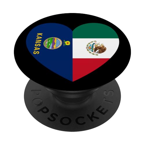 Kansas and Mexico Flags: Heart Shaped Unity PopSockets Klebender PopGrip Kansas and Mexico Flags: Heart Shaped Unity PopSockets Klebender PopGrip von Mexico Love Pride Merch