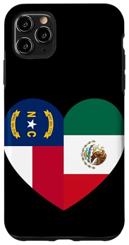 N. Carolina and Mexico Flags: Heart Shaped Unity Hülle für iPhone 11 Pro Max von Mexico Love Pride Merch