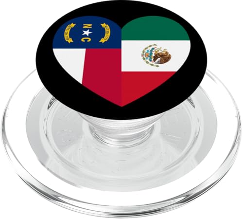 N. Carolina and Mexico Flags: Heart Shaped Unity PopSockets PopGrip für MagSafe von Mexico Love Pride Merch