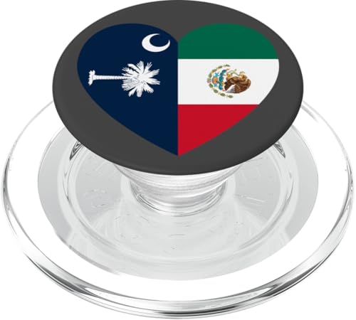 South Carolina and Mexico Flags: Heart Shaped Unity PopSockets PopGrip für MagSafe von Mexico Love Pride Merch