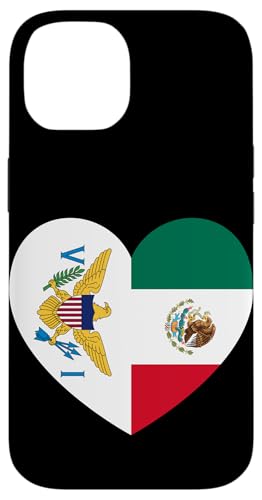 Tropical U.S. Isles and Mexico Flags: Heart Shaped Unity Hülle für iPhone 14 von Mexico Love Pride Merch