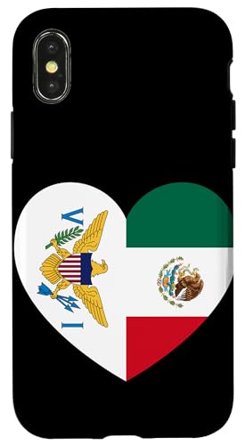 Tropical U.S. Isles and Mexico Flags: Heart Shaped Unity Hülle für iPhone X/XS von Mexico Love Pride Merch