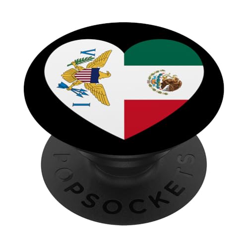 Tropical U.S. Isles and Mexico Flags: Heart Shaped Unity PopSockets Klebender PopGrip Tropical U.S. Isles and Mexico Flags: Heart Shaped Unity PopSockets Klebender PopGrip von Mexico Love Pride Merch
