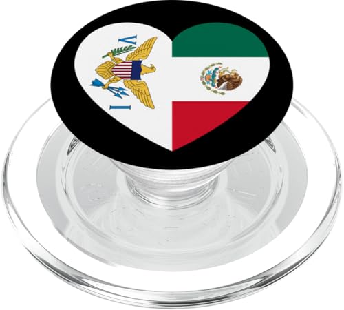 Tropical U.S. Isles and Mexico Flags: Heart Shaped Unity PopSockets PopGrip für MagSafe von Mexico Love Pride Merch