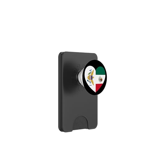 Tropical U.S. Isles and Mexico Flags: Heart Shaped Unity PopSockets PopWallet für MagSafe von Mexico Love Pride Merch