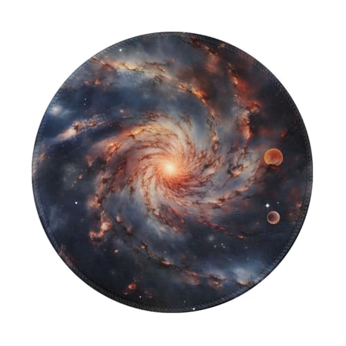 Mexpekil Galaxy Space Mauspad mit rutschfester Gummiunterseite, Gaming-Mauspad, kleines rundes Mauspad mit genähten Kanten, Schreibtischzubehör für Arbeiten, Gaming, 20,3 cm Mexpekil Galaxy Space Mauspad mit rutschfester Gummiunterseite, Gaming-Mauspad, kleines rundes Mauspad mit genähten Kanten, Schreibtischzubehör für Arbeiten, Gaming, 20,3 cm von Mexpekil