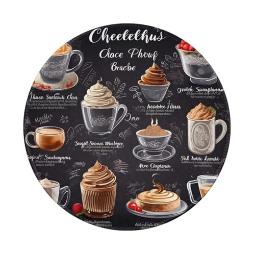 Mexpekil Kaffee-Mauspad mit rutschfester Gummiunterseite, Gaming-Mauspad, kleines rundes Mauspad mit genähten Kanten, Schreibtischzubehör für Arbeiten, Gaming, 20,3 cm Mexpekil Kaffee-Mauspad mit rutschfester Gummiunterseite, Gaming-Mauspad, kleines rundes Mauspad mit genähten Kanten, Schreibtischzubehör für Arbeiten, Gaming, 20,3 cm von Mexpekil