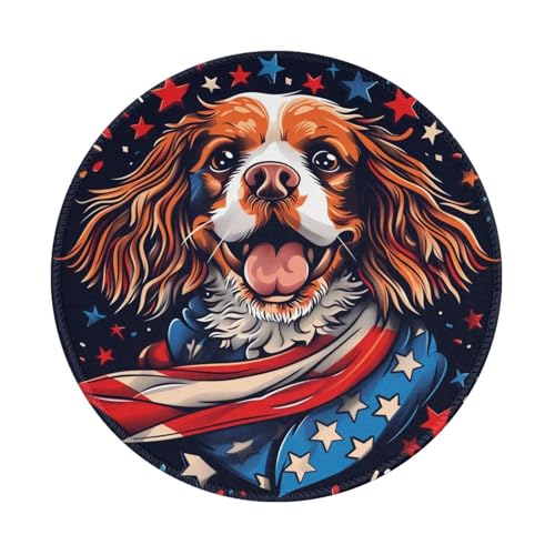 Mexpekil Mauspad mit amerikanischer Flagge, rutschfester Gummiunterseite, Gaming-Mauspad, kleines rundes Mauspad mit genähten Kanten, Schreibtischzubehör für Arbeiten, Gaming, 20,3 cm Mexpekil Mauspad mit amerikanischer Flagge, rutschfester Gummiunterseite, Gaming-Mauspad, kleines rundes Mauspad mit genähten Kanten, Schreibtischzubehör für Arbeiten, Gaming, 20,3 cm von Mexpekil