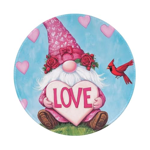 Mexpekil Mauspad zum Valentinstag, Zwerg, Herz, Vogel, mit rutschfester Gummiunterseite, Gaming-Mauspad, kleines rundes Mauspad mit genähten Kanten, Schreibtischzubehör für Arbeiten, Gaming, 20,3 cm Mexpekil Mauspad zum Valentinstag, Zwerg, Herz, Vogel, mit rutschfester Gummiunterseite, Gaming-Mauspad, kleines rundes Mauspad mit genähten Kanten, Schreibtischzubehör für Arbeiten, Gaming, 20,3 cm von Mexpekil
