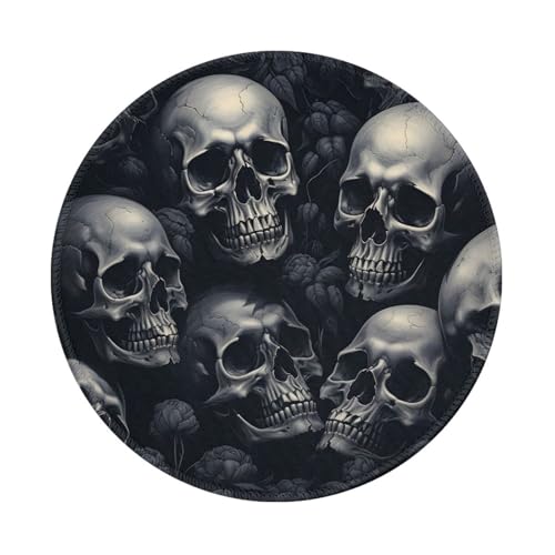 Mexpekil Totenkopf-Mauspad mit rutschfester Gummiunterseite, Gaming-Mauspad, kleines rundes Mauspad mit genähten Kanten, Schreibtischzubehör für Arbeiten, Gaming, 20,3 cm Mexpekil Totenkopf-Mauspad mit rutschfester Gummiunterseite, Gaming-Mauspad, kleines rundes Mauspad mit genähten Kanten, Schreibtischzubehör für Arbeiten, Gaming, 20,3 cm von Mexpekil
