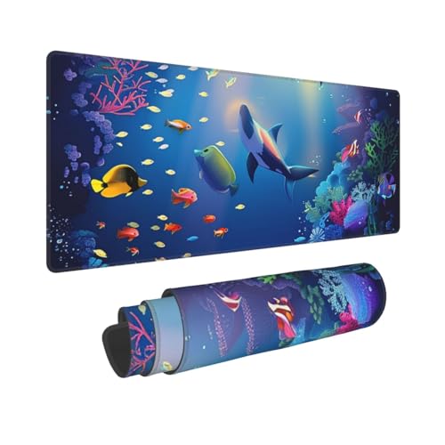 Mexpekil Unterwasser-Mauspad mit Delfin-Korallenmotiv, rutschfeste Gummiunterseite, 80 x 30 cm, Gaming-Mauspad, große Schreibtischunterlage, wasserdichte Tastatur und Mauspad, Computerzubehör für Mexpekil Unterwasser-Mauspad mit Delfin-Korallenmotiv, rutschfeste Gummiunterseite, 80 x 30 cm, Gaming-Mauspad, große Schreibtischunterlage, wasserdichte Tastatur und Mauspad, Computerzubehör für von Mexpekil