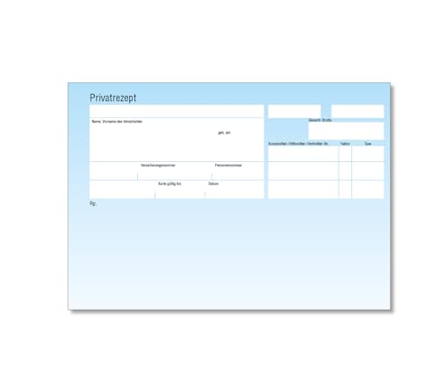Blaue Privat-Rezepte für Ärzte und Heilpraktiker | DIN A6 Format | 200 Blatt, ungeblockt von Meyer-Wagenfeld