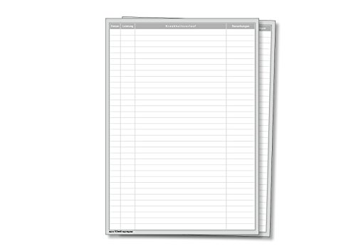 Einlegeblätter für Karteitaschen, 4 beschriftete Spalten, DIN A4, Farbe: Weiß, 500 Stück von Meyer-Wagenfeld