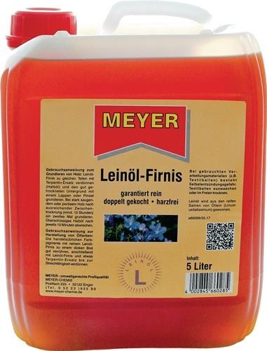 Meyer Leinöl-Firnis honigfarben 5l Kanister 6600.0001.203 von Meyer