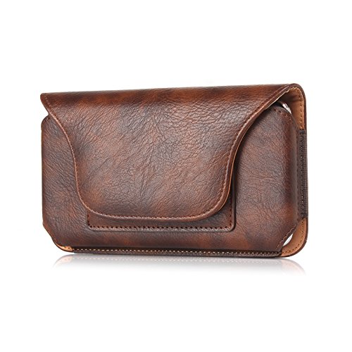 Mfzifya Horizontale Handy-Gürteltasche Universal mit GürtelschnalleHandytasche für:Galaxy A54/A55/A56/A57,Xiaomi 14, iPhone 14/15/16/17 Pro Max usw. (Braun ML25337 7,2") von Mfzifya