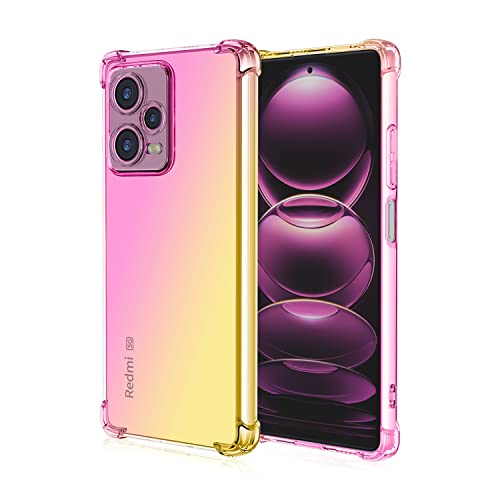 Mfzifya Hülle für Xiaomi Redmi Note 12 Pro 5G, Robust Bumper Handyhülle Schutzhülle Case Vier-Ecken-Airbag,Anti-Drop staubdicht Stoßfest Hülle(Rosa/Gold) von Mfzifya