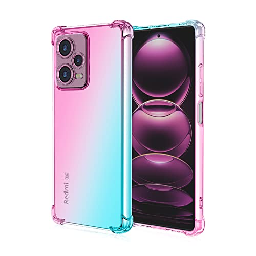 Mfzifya Hülle für Xiaomi Redmi Note 12 Pro 5G, Robust Bumper Handyhülle Schutzhülle Case Vier-Ecken-Airbag,Anti-Drop staubdicht Stoßfest Hülle(Rosa/grün) von Mfzifya