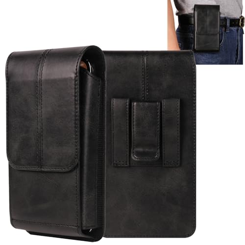 Mfzifya Vertikale Handy-Gürteltasche, Schutzhülle mit Gürtelclip für:Galaxy A54/A55/A56/A57Xiaomi 14, iPhone 14/15/16/17 Pro Max usw. (Schwarz - ML05496-7,2") von Mfzifya
