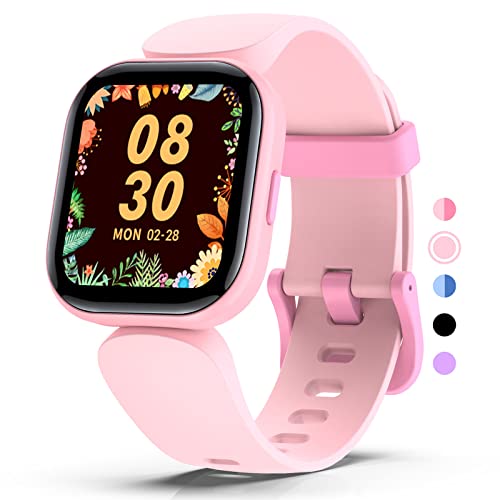 Mgaolo Kinder Smart Watch für Jungen Mädchen,Fitness Tracker mit Herzfrequenz Schlaf Monitor für Fitbit Android iPhone,wasserdichte Schrittzähler Aktivität Tracker (rosa), H99(UPGRADE) von Mgaolo