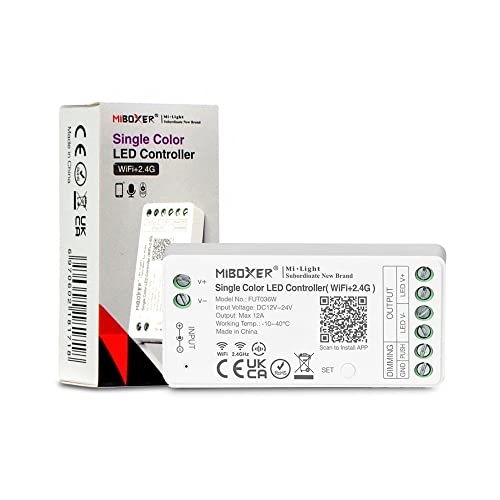 Mi-Light MiBoxer FUT036W Mini WiFi + RF + Push Empfänger - Einfache Farbe für LED-Streifen, kompatibel mit Alexa und Google Mi-Light MiBoxer FUT036W Mini WiFi + RF + Push Empfänger - Einfache Farbe für LED-Streifen, kompatibel mit Alexa und Google von Mi Light