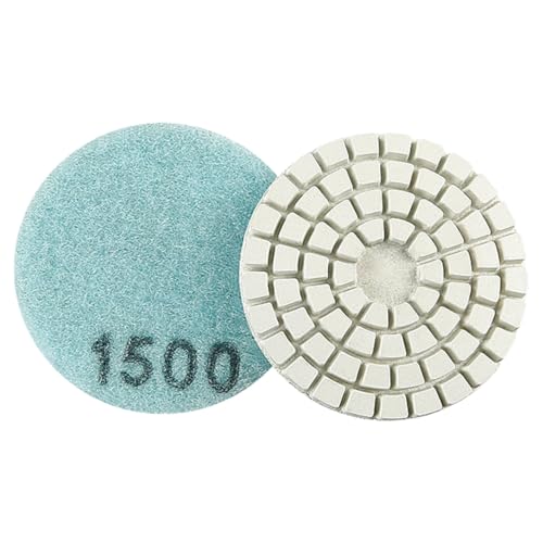 MiJunHD Diamant Polierpad, 2 Zoll 50 MM 1500 Korn Polierscheiben Schleifscheibe für Schleifer & Polierer, zum Granit, Marmor, Beton und Stein, Haken Schleife Stützteller (1 Stück) von MiJunHD