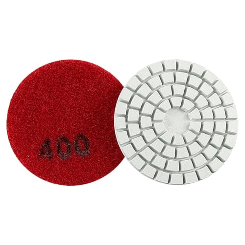MiJunHD Diamant Polierpad, 2 Zoll 50 MM 400 Korn Polierscheiben Schleifscheibe für Schleifer & Polierer, zum Granit, Marmor, Beton und Stein, Haken Schleife Stützteller (1 Stück) von MiJunHD