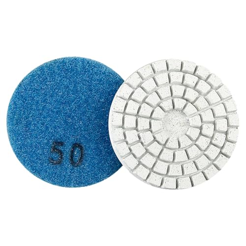 MiJunHD Diamant Polierpad, 2 Zoll 50 MM 50 Korn Polierscheiben Schleifscheibe für Schleifer & Polierer, zum Granit, Marmor, Beton und Stein, Haken Schleife Stützteller (1 Stück) von MiJunHD